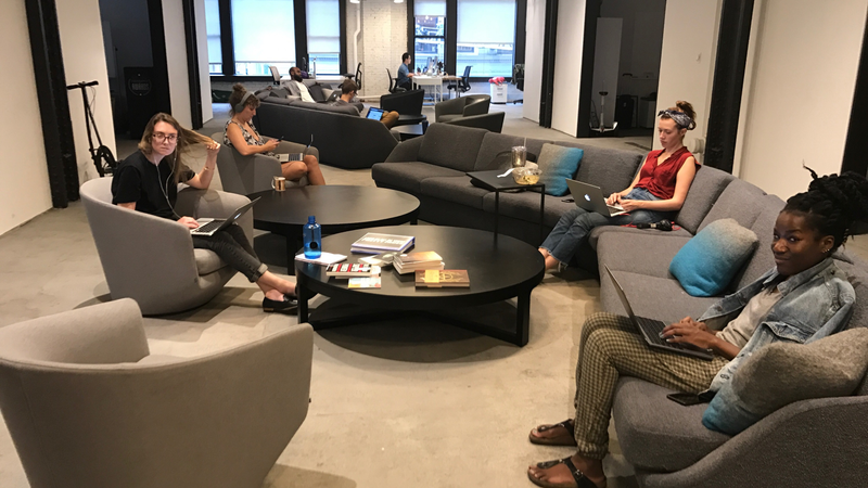 Part of the staff of Jezebel—Kelly Stout, Madeleine Davies, and Clover Hope—enjoy themselves at the office, like they have before and they will again.